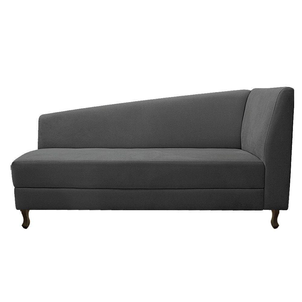 Diva Recamier Heitor 140Cm Lado Esquerdo Linho - Doce Sonho Móveis Cinza Escuro