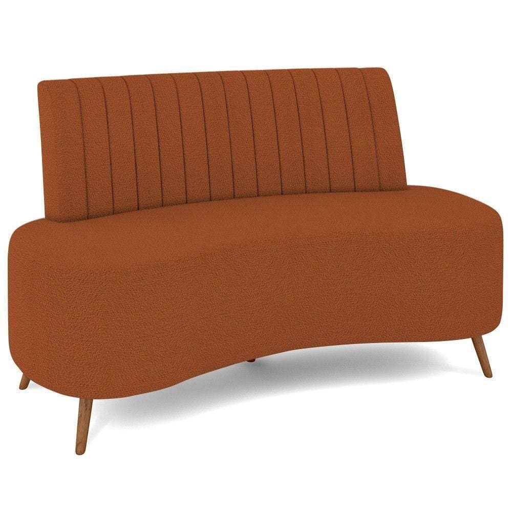 Sofá 2 Lugares Para Sala Living 160cm Pés Palito Tamar K04 Bouclê Terracota - Mpozenato
