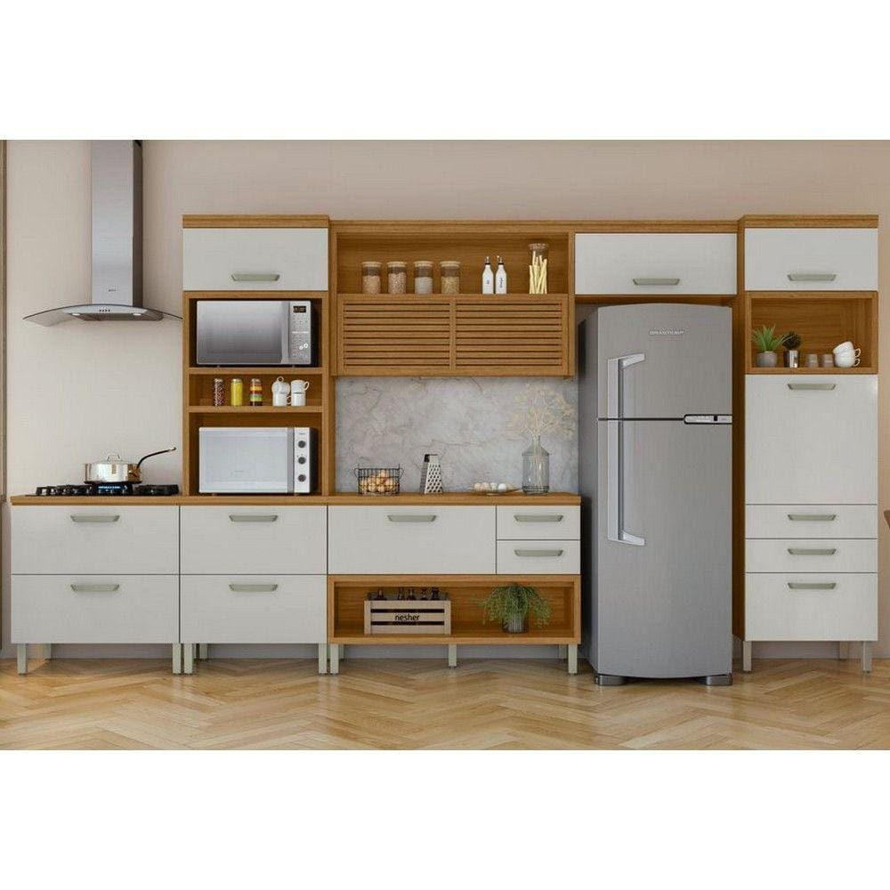 Cozinha 5 Peças Ripado 2 Paneleiros Princesa 100 MDF Nesher