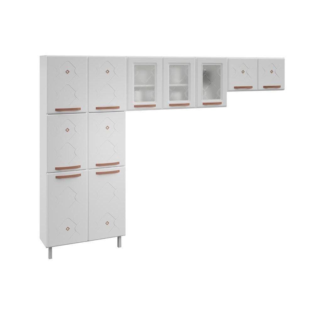 Cozinha Modulada Telasul Mirage New 3 Peças (2 Armários + 1 Paneleiro) Cpt114 Branco