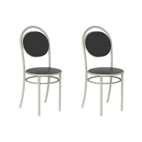 Cadeira 190 Kit Prata Assento Courano Preto