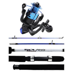 Kit Pesca Way Fishing Molinete ONIX 4000 + Vara Pérola 1602 1,60m 15-20 Lbs 2 Partes