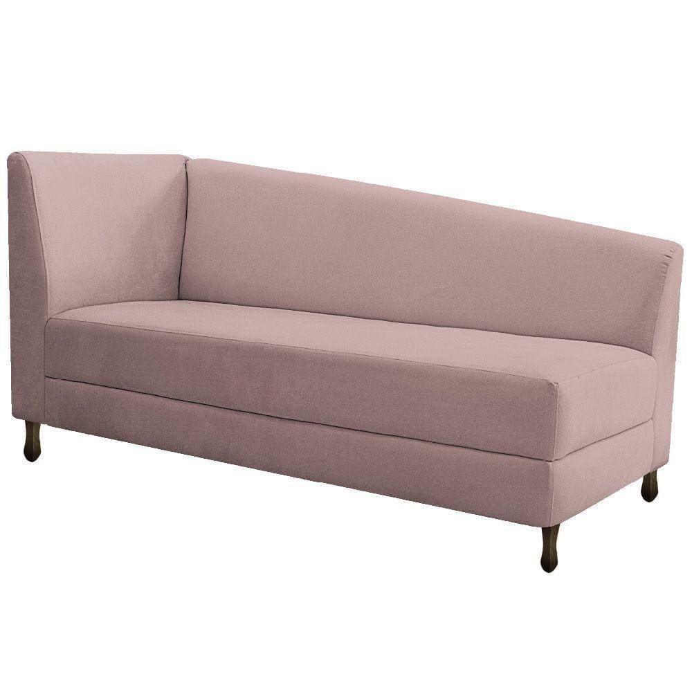 Diva Recamier Heitor 140Cm Lado Direito Linho - Doce Sonho Móveis Rosê