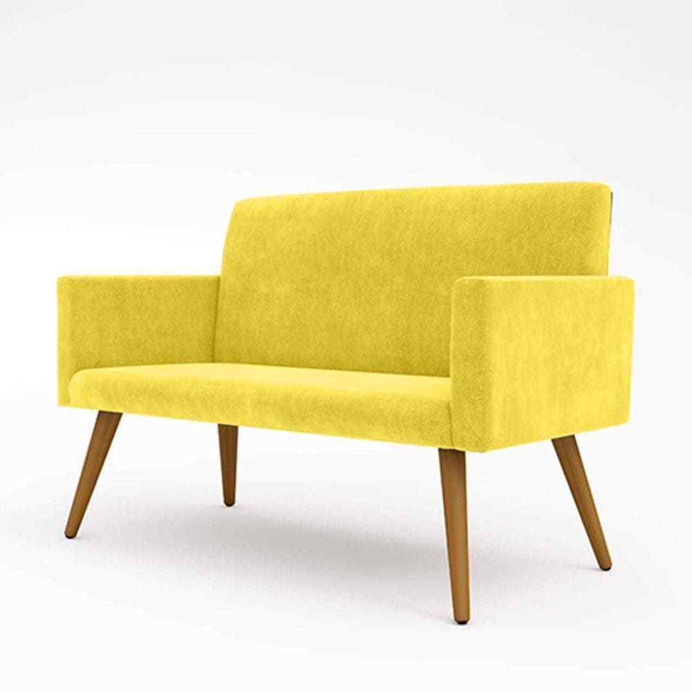 Sofá Namoradeira 2 Lugares - Balaqui Decor Cor:amarelo