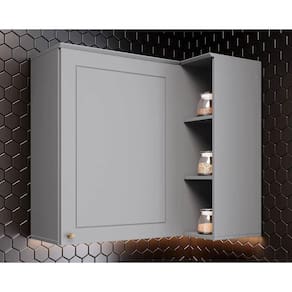 Armário De Cozinha Modulado Canto Reto Americana C/ 1 Porta 83cm Cinza - Henn