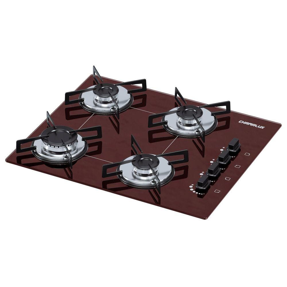 Cooktop 4 Bocas Ultra Chama Chamalux Marrom