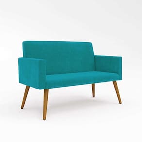 Sofá Namoradeira 2 Lugares - Balaqui Decor Azul-turquesa