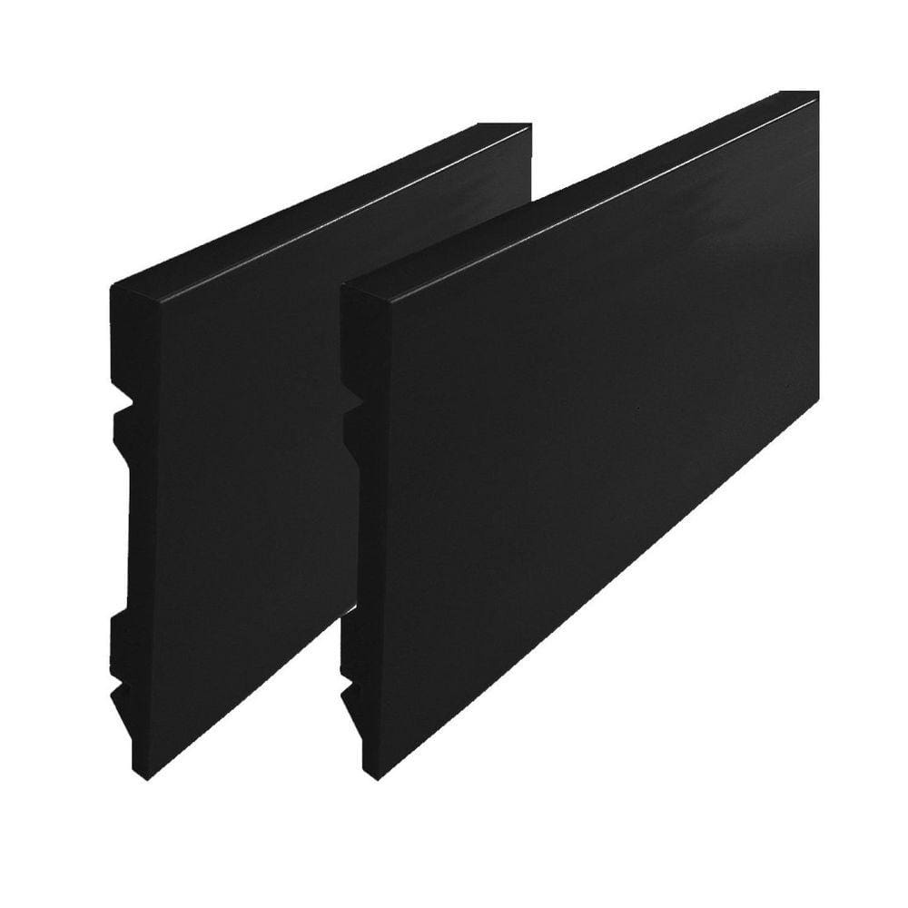 Rodapé de Poliestireno Preto Liso 15cm X 15mm Metro Linear Casa Grassi - caixa com 2,4 m - Preto