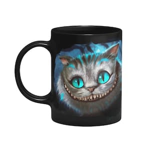 Caneca Geek - Gato risonho - O segredo é sorrir - Preta