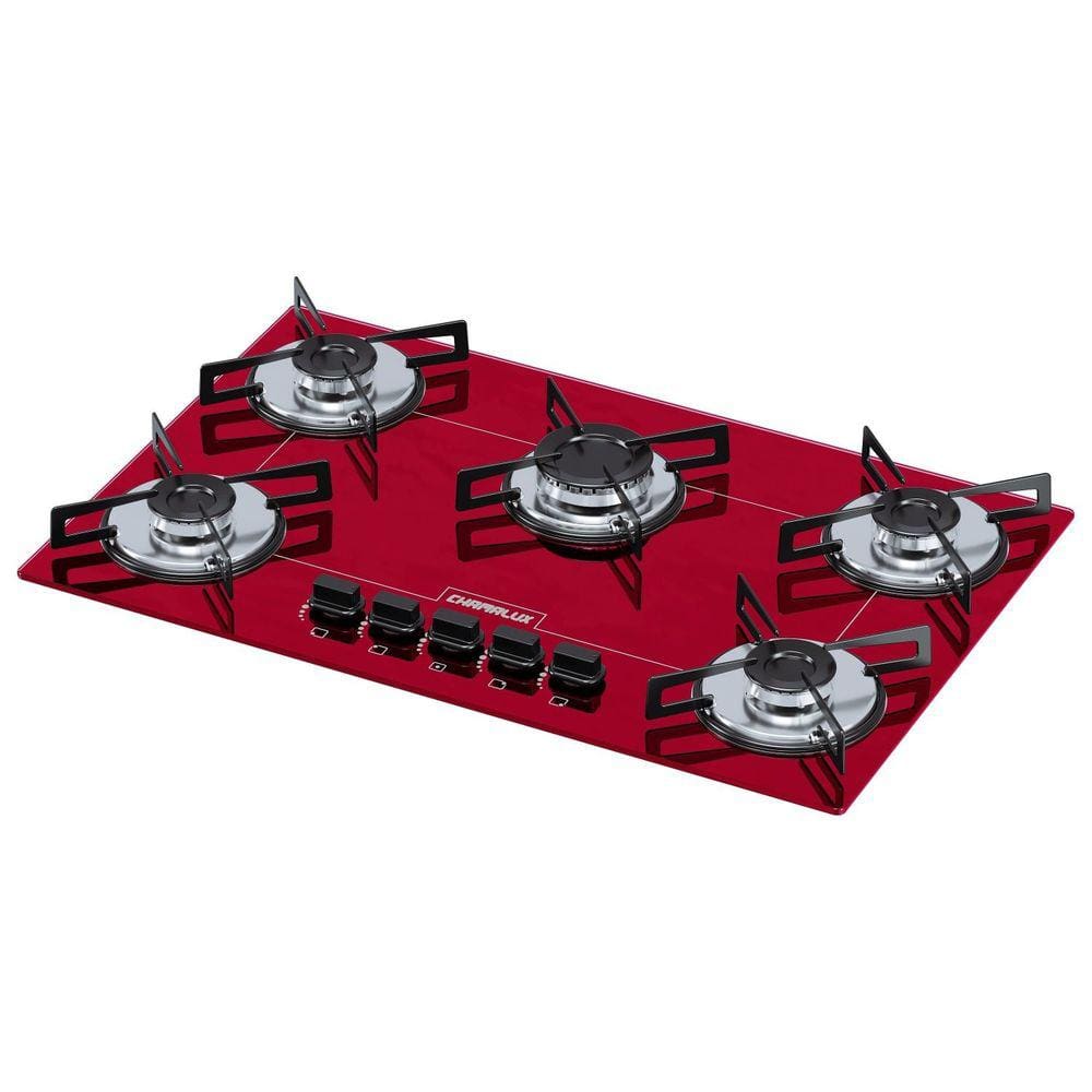 Cooktop 5 Bocas Ultra Chama Chamalux Vermelho
