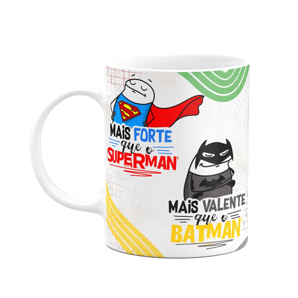 Caneca Geek Flork - Super Flork Heróis - branca