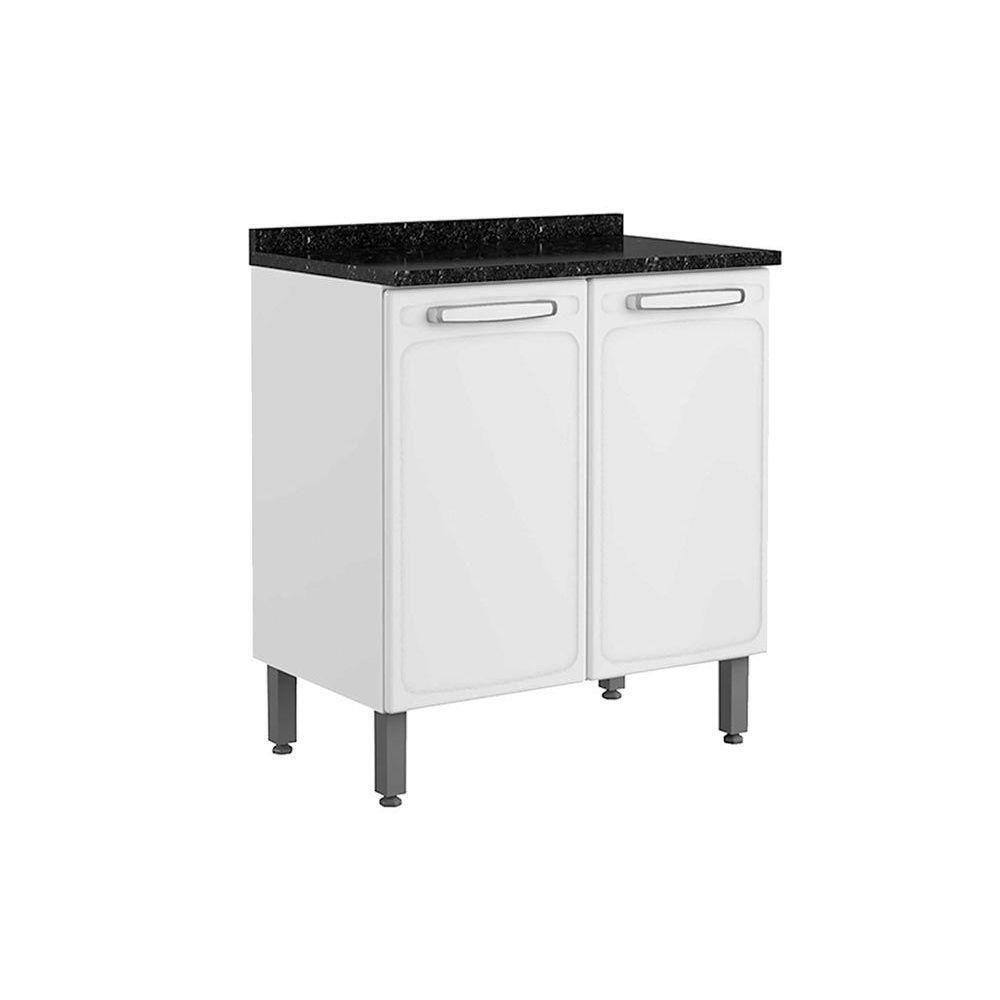 Gabinete De Cozinha Modulado Balcão Evidence 7120 2 Portas C/ Tampo Branco - Bertolini