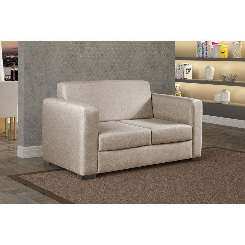 Sofá para Sala de Estar 2 Lugares 150cm Liso Basic Bege