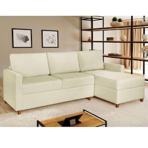 Sofá 3 Lugares com Chaise Moov Yescasa Palha