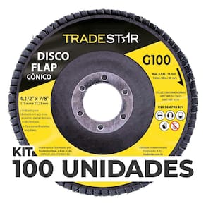 Kit C/ 100 Disco Flap Conico 4.1/2 X 7/8 Fds115-100fc Z101