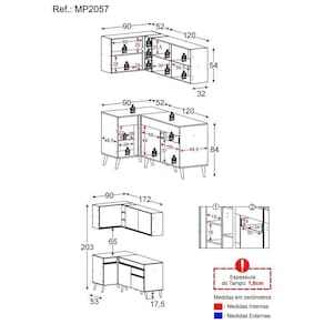 Cozinha Compacta De Canto Veneza Gw Mp2057 Com Armário E Balcão Branca