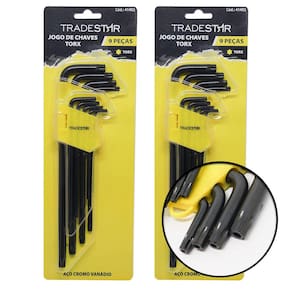 Kit C/ 2 Jogos De Chaves Torx Hexalobular T10 A T50 C/ 18 Pç