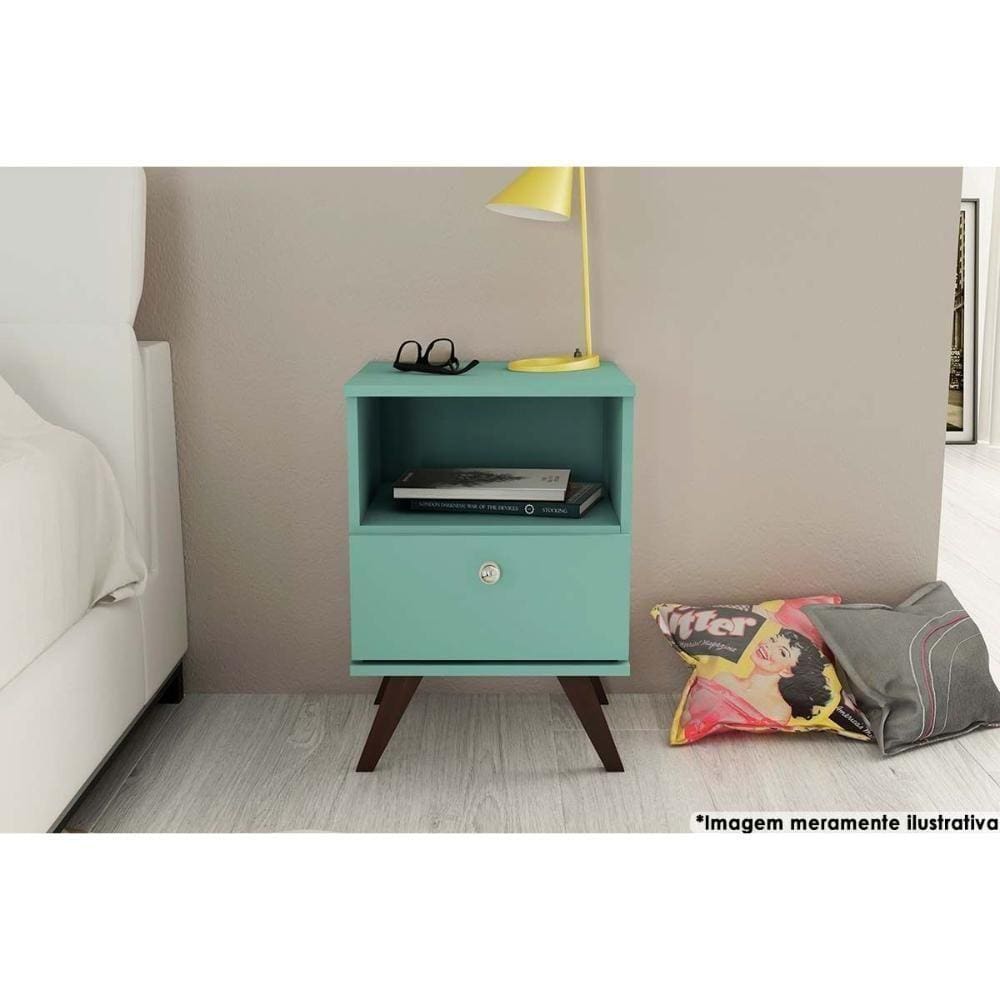 Mesa Lateral P/ Sala Rt3019 C/ 1 Gaveta Oliva - Movelbento