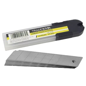 Jogo Refil Lâmina Estilete Largo 25mm Com 10 Lâminas