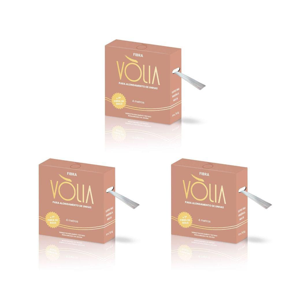 Kit 3 Fibras De Vidro Alongamento De Unhas Volia Rolo 4m