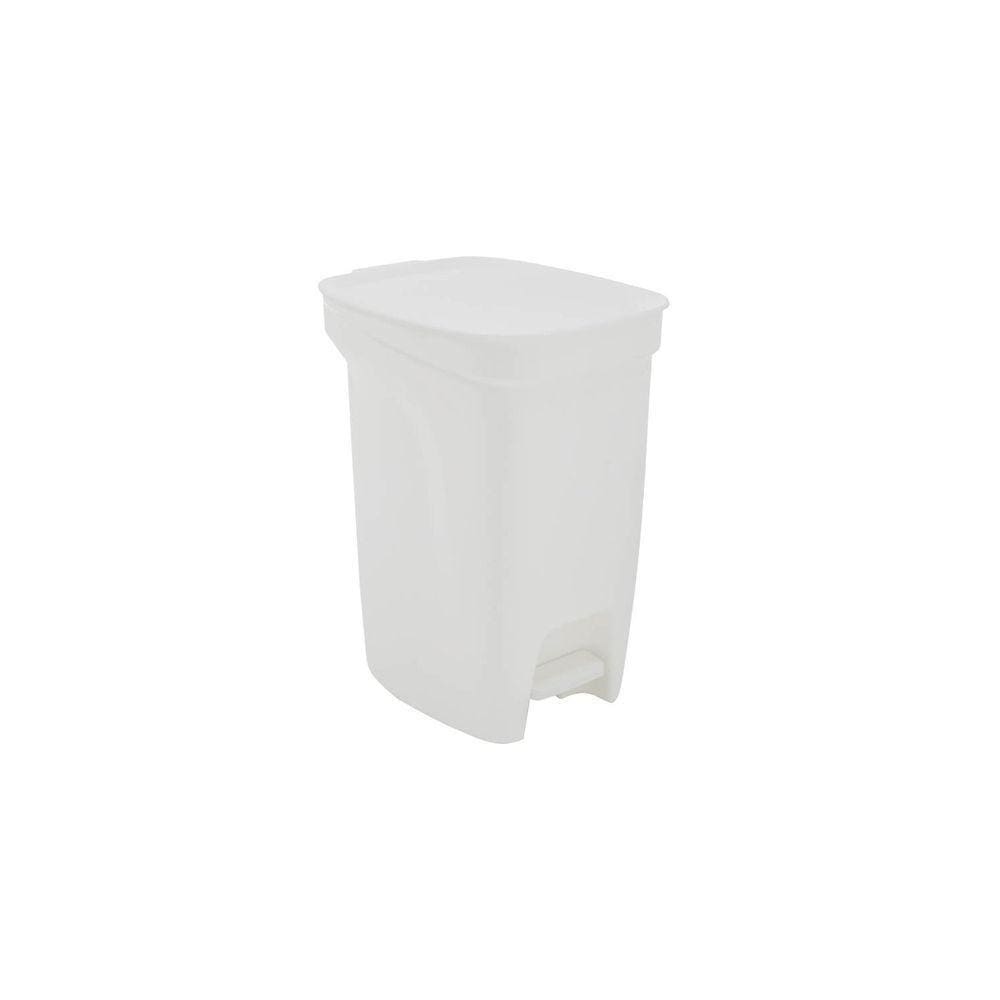 Lixeira Basic Compact Em Polipropileno Branco Com Haste Em Aço Galvanizado 10 L