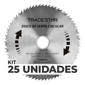 Kit 25 Discos Serra Circular Madeira 72 D 110x20mm Makita