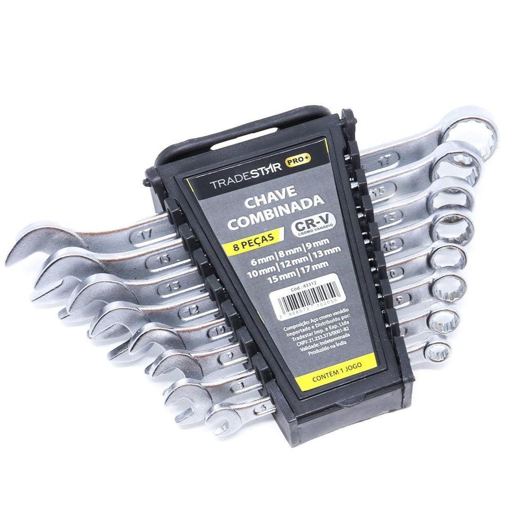 Chave Combinada 6-17mm Cromo Vanádio - 8 Peças