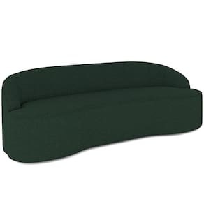 Sofá 4 Lugares Curvo Sala De Estar Living Lótus D02 Linho Verde Musgo 260 Cm C-117