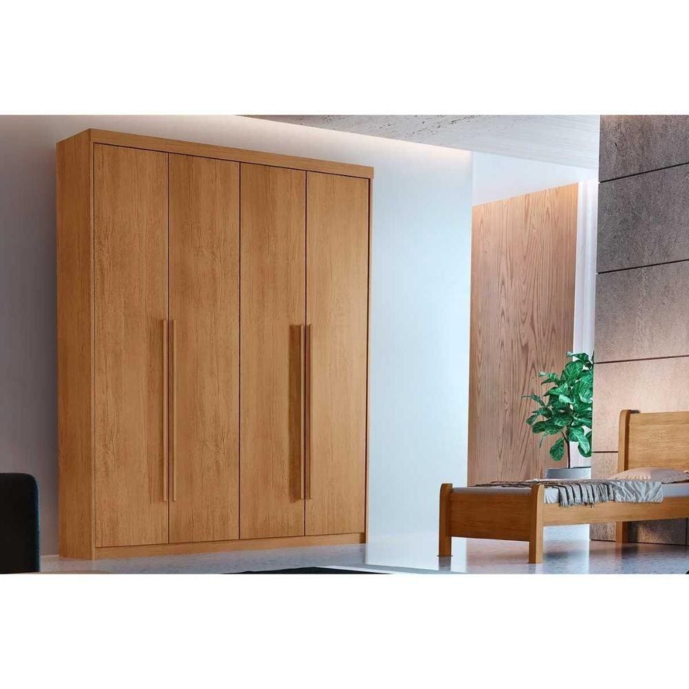 Guarda Roupa 4 Portas E 2 Gavetas Naturale - Rufato