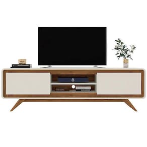Rack Channel 180cm para TV até 60 Polegadas 2 Portas Fabrimóveis Cor Off White Nature