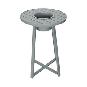 Mesa Bistrô Champanheira Para área Gourmet E Varanda Alumínio Cinza-preta - Cor: Preto