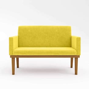 Namoradeira Base Reforçada Sofá Confortável ? Balaqui Decor Cor:amarelo