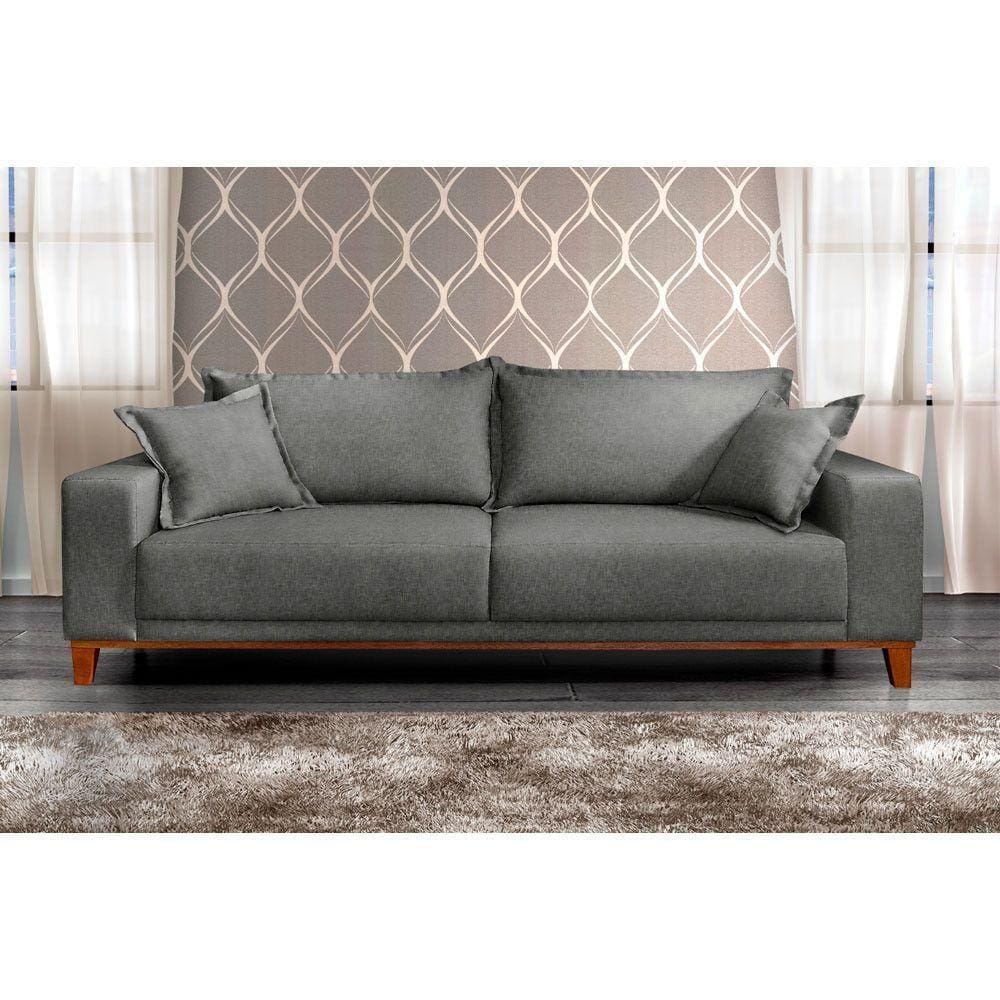 Sofá Fixo Argos 2 Lugares Luxo 160cm Castellar Móbile Cinza