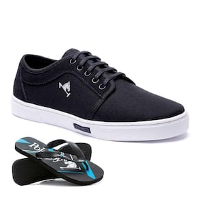 Tênis Masculino PoloJoy Casual Confortável Em Lona + Chinelo