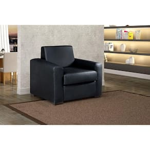 Poltrona Decorativa para Sala de Estar 90 Cm Basic Preto