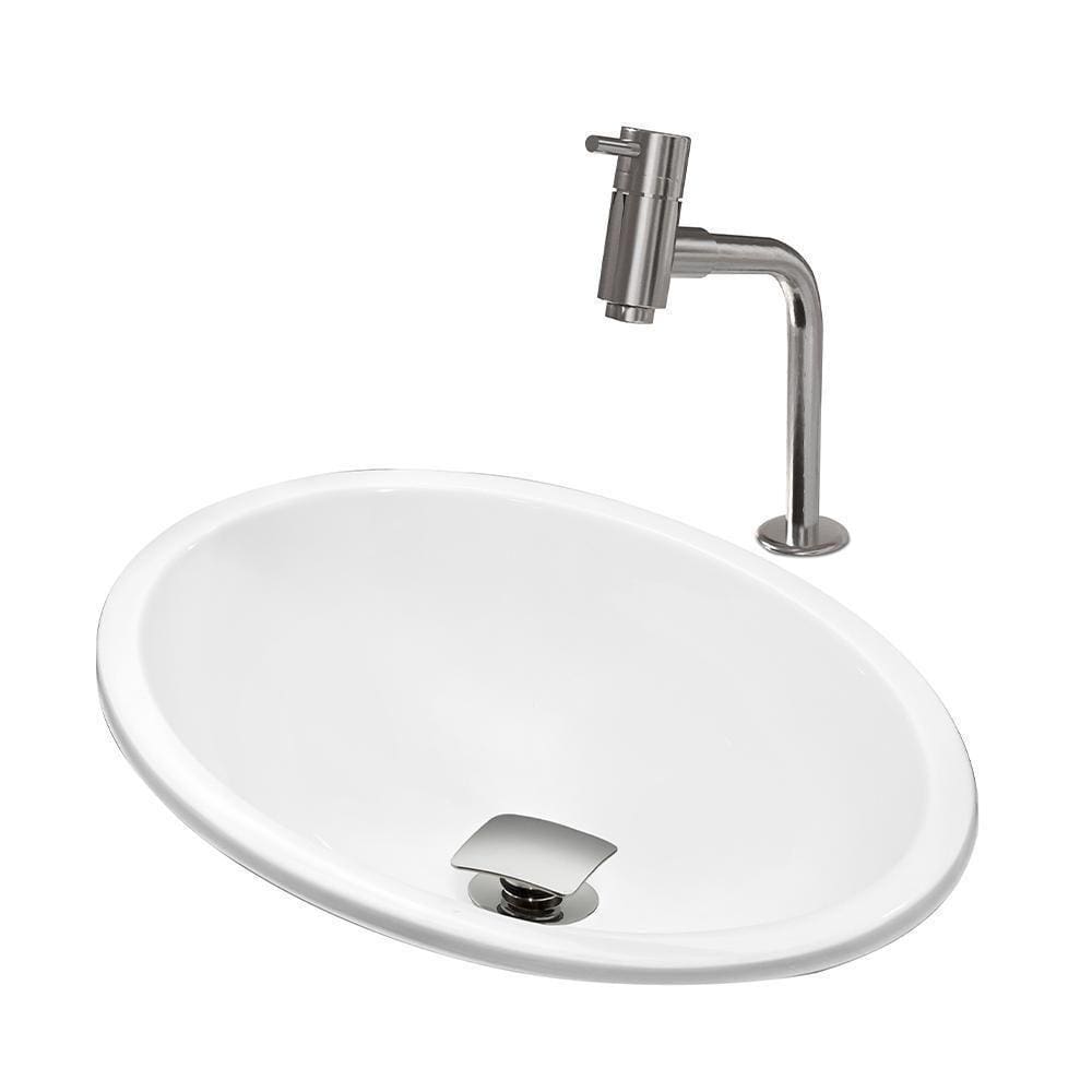 Cuba Pia Banheiro Sophia Torneira Dl05 Valvula Inox Click Branco