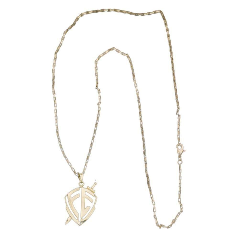 Cordão Tijolinho 1,5mm Pingente Escudo Fé