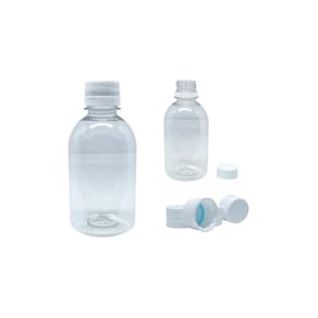 Garrafa PET Transparente 250ml com Tampa Rosca - Em banet