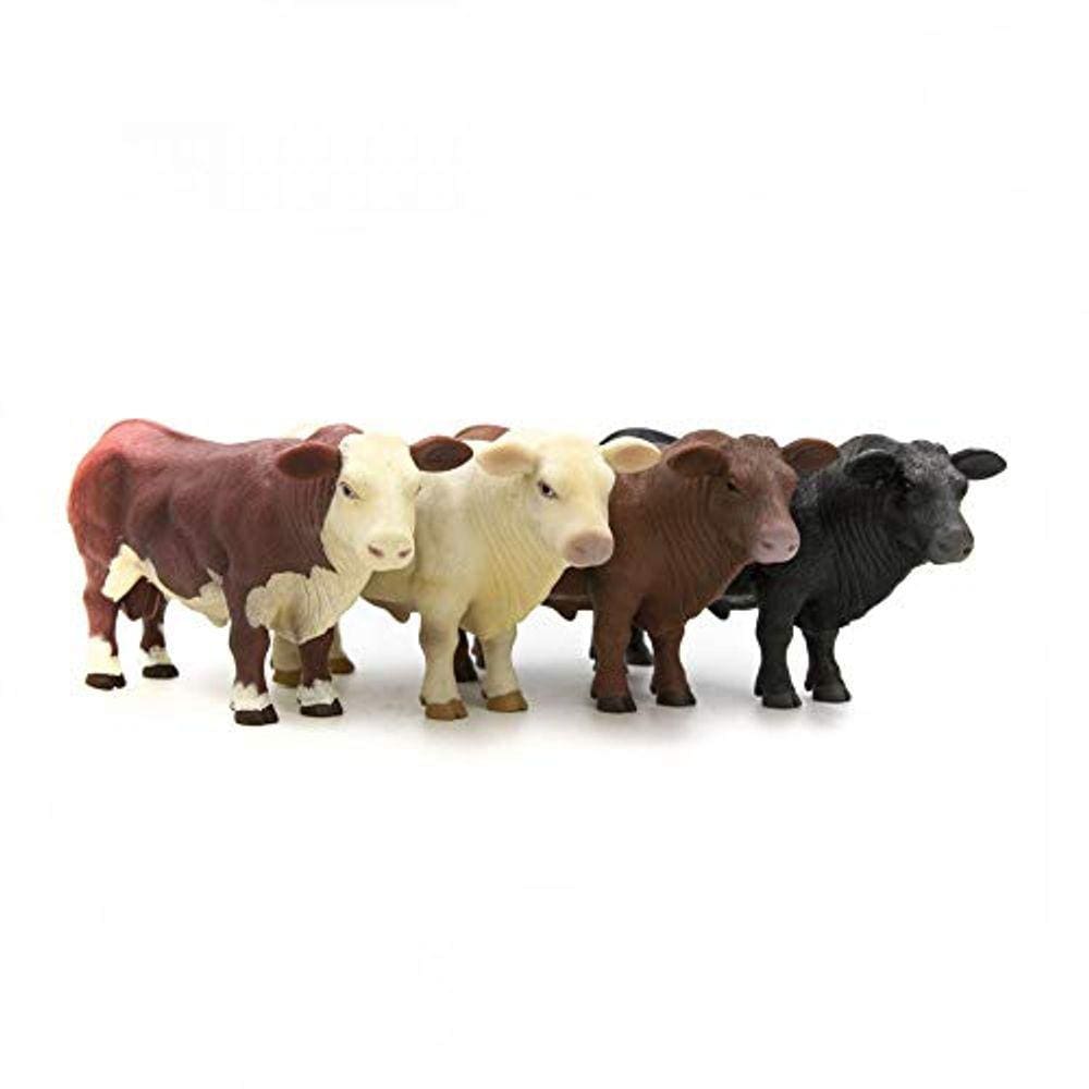 Conjunto completo Little Buster Herd Bull: Angus, Hereford, Charolais, Red Angus, escala 1/16