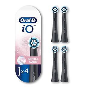 Cabeça de escova Gentle Care para escovas de dentes Oral-B iO, preta, 4 unidades