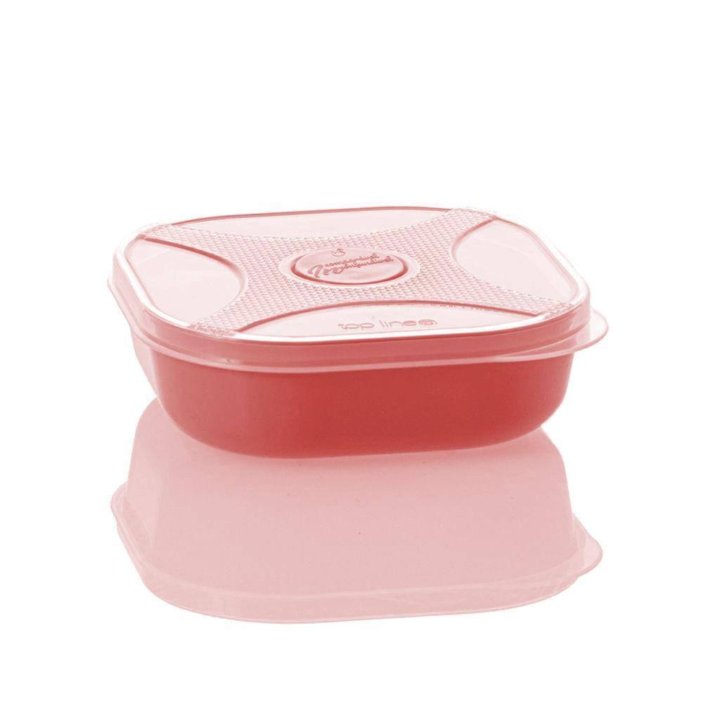 Organizador Multiuso Quadrado 320ML 764-2 Vermelho -Top Line