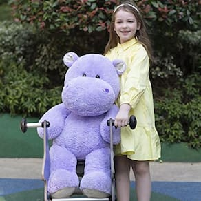 Pelúcia de hipopótamo gigante de 36" — Soft Hug — Presente grande de hipopótamo — namorada infantil, roxa
