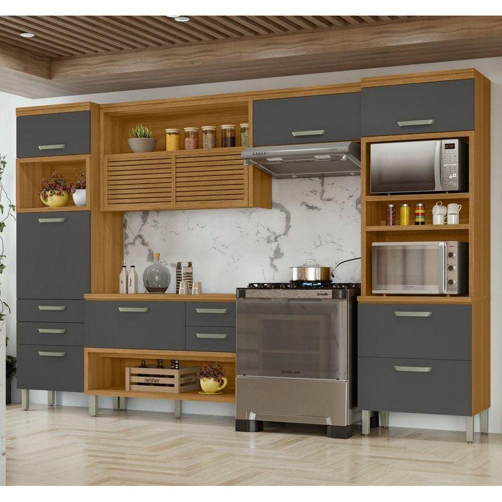 Cozinha 4 Peças Ripado 2 Paneleiros Princesa 100 MDF Nesher