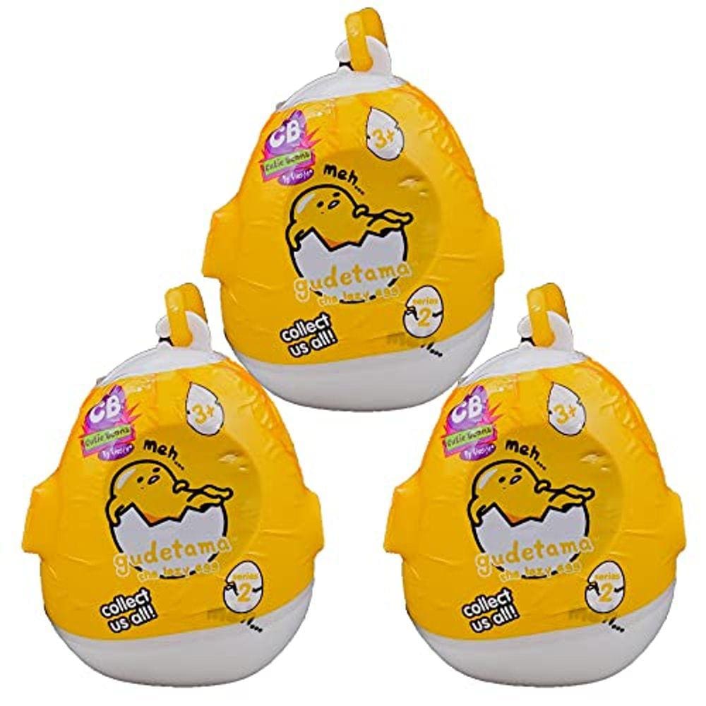 Cutie Beans Gudetama Lazy Egg Plush - Lote de 3 (Série 2)