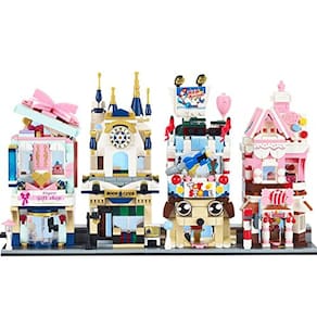 Mini blocos de construção DIY Dream Street View Shop Bricks - 4 modelos