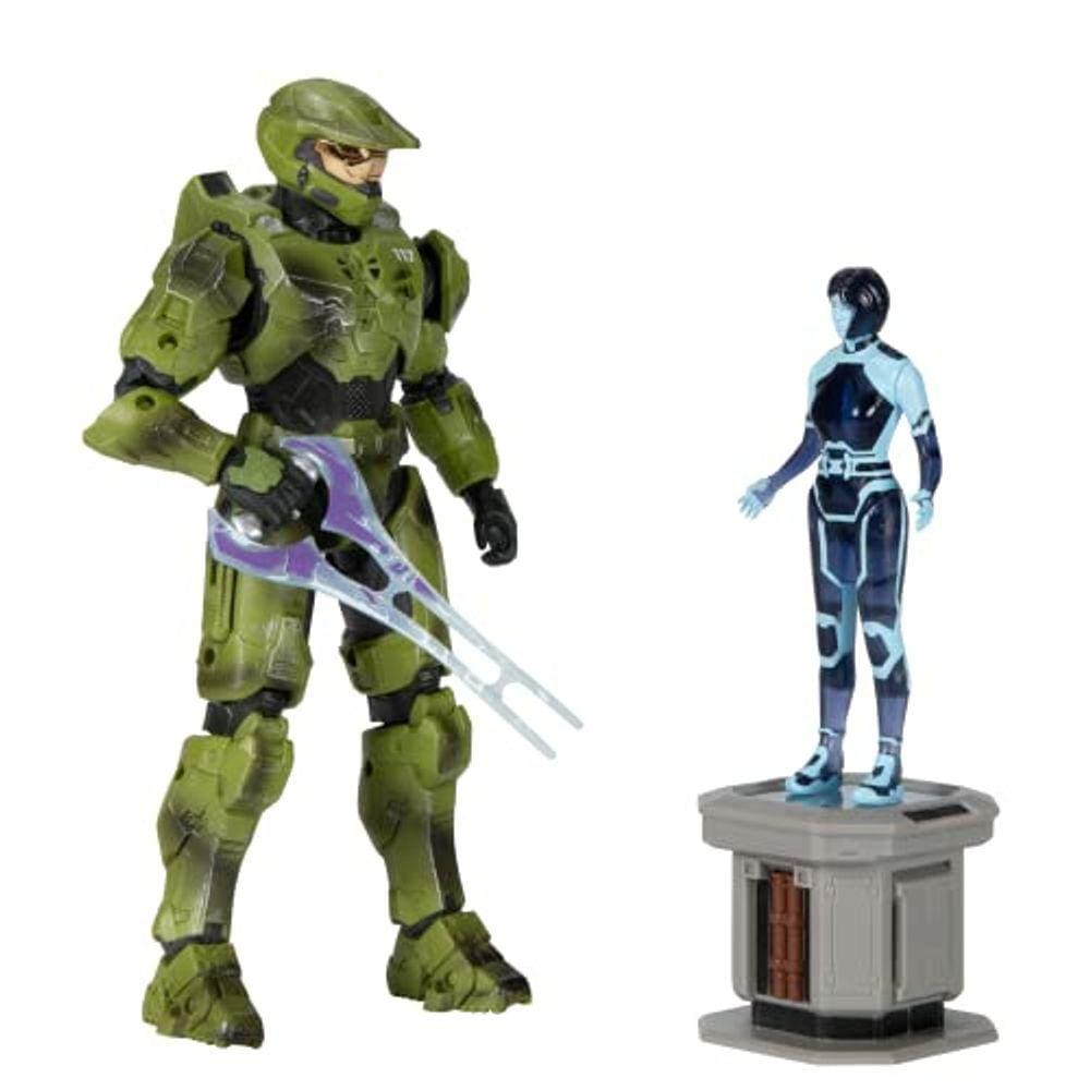 Figura Master Chief com holograma Cortana - Figura articulada de 30 cm com acessório