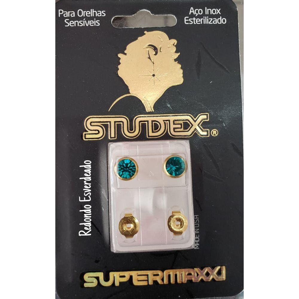 Brinco Studex Supermaxxi Dourado Redondo Esverdeado L6212y