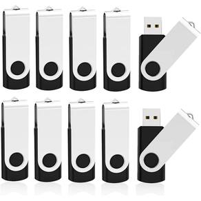 Unidade flash USB de 32 GB, pacote com 10 unidades, design de chaveiro Memory Stick, preto