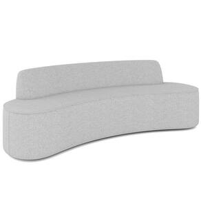 Sofá 3 Lugares Curvo Sala De Estar Living Cancún D02 Linho Cinza Escuro 210 Cm C-416