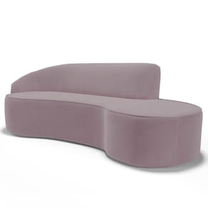 Sofá Living 3 Lugares 210Cm Braço Esquerdo Mozart D06 Veludo Rosê - Mpozenato